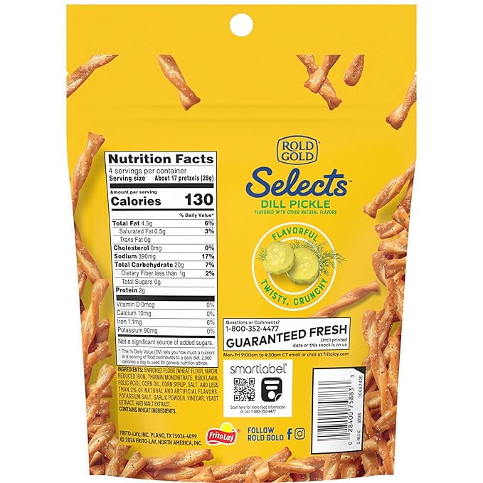 Rold Gold Selects, Dill Pickle Pretzel Twists, 4 Oz (2 Pack)