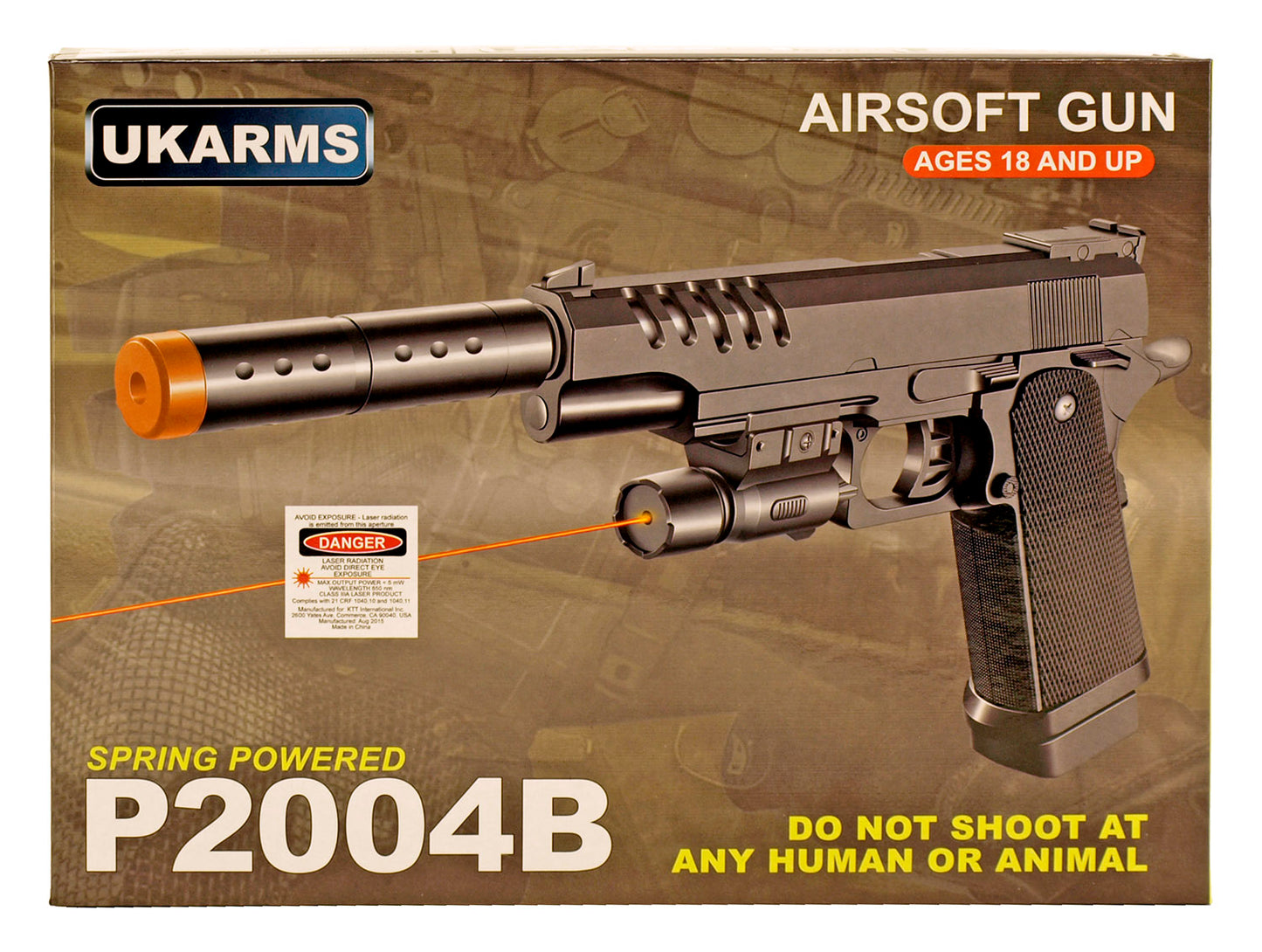 UKArms Airsoft Handgun P2004B - Black