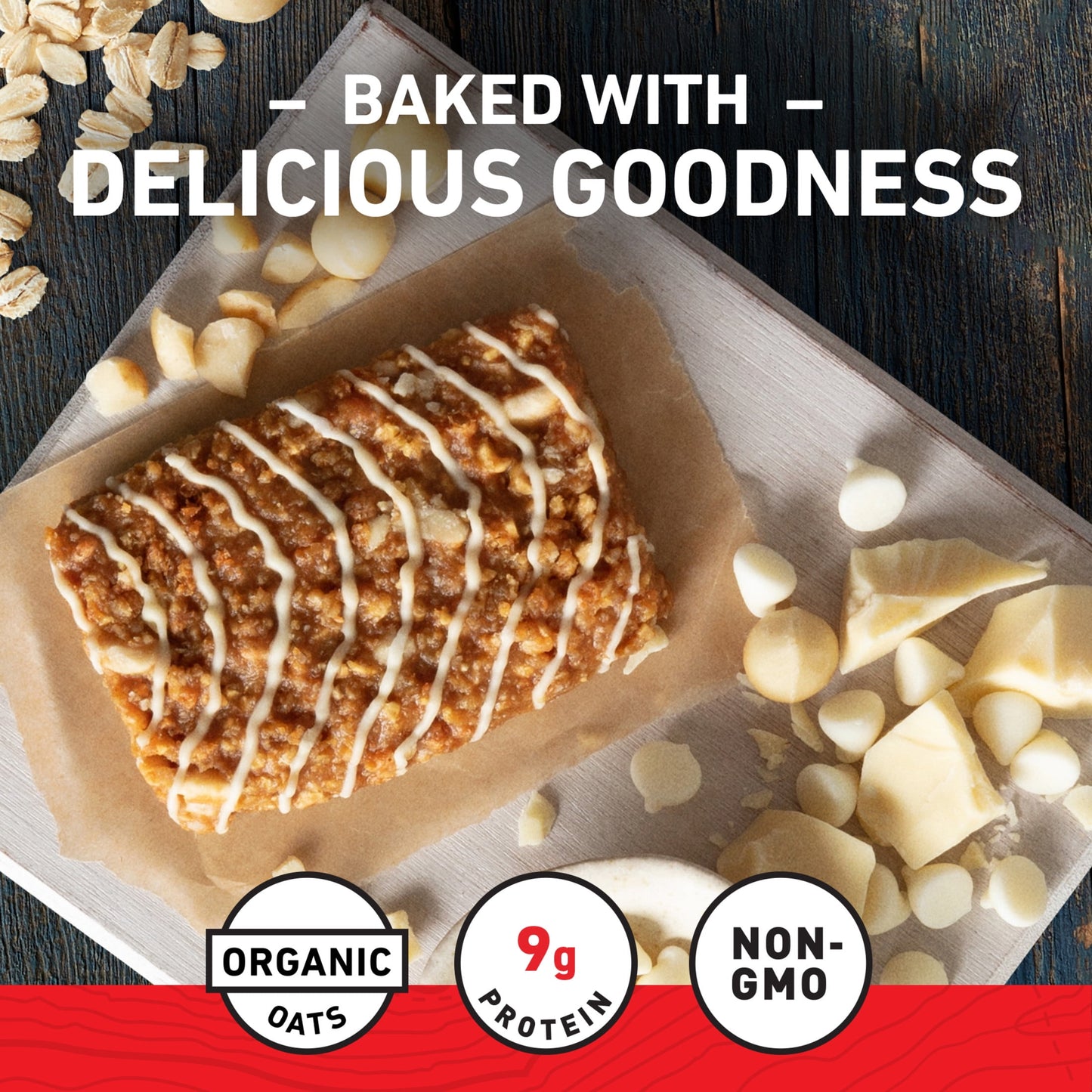 CLIF BAR White Chocolate Macadamia Nut Flavor Energy Bars, Plant Based Protein Bars, 5ct