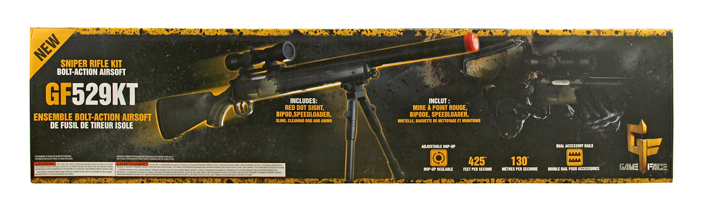 Game Face GF529 Spring-Powered Bolt Action Sniper Airsoft Rifle