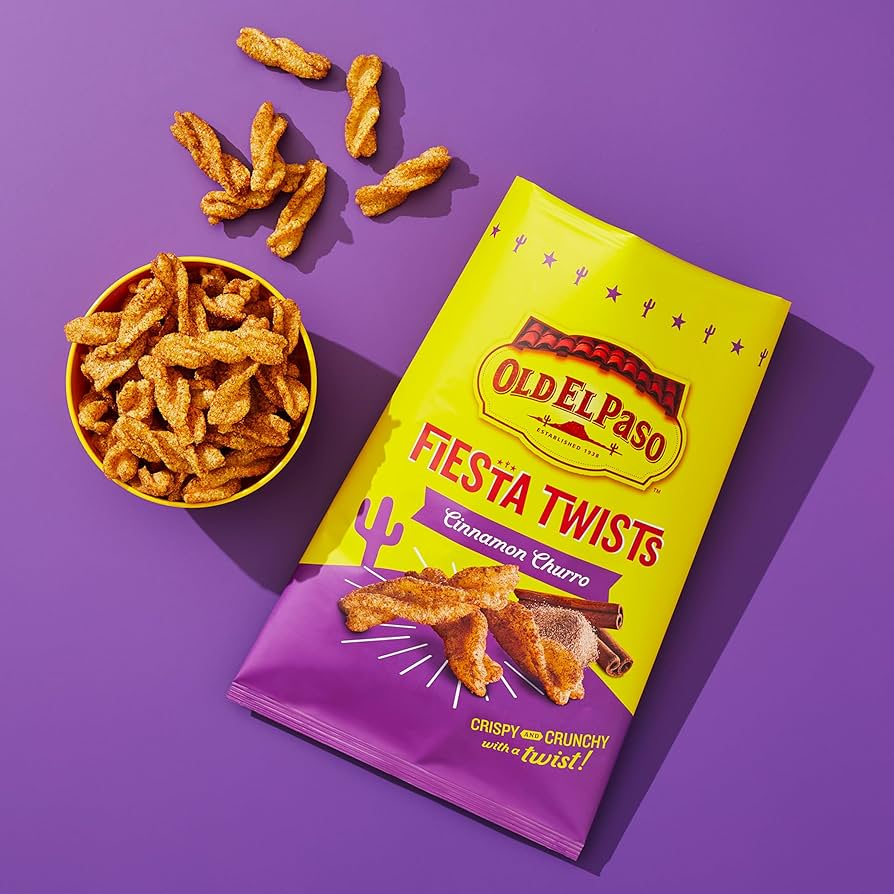 Old El Paso Fiesta Twists, Cinnamon Churro, Crispy Corn Snacks, 2 oz (Pack of 6)