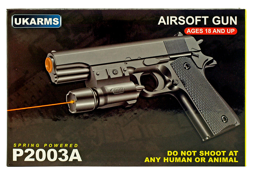P2003A Spring Powered Airsoft Handgun - Black