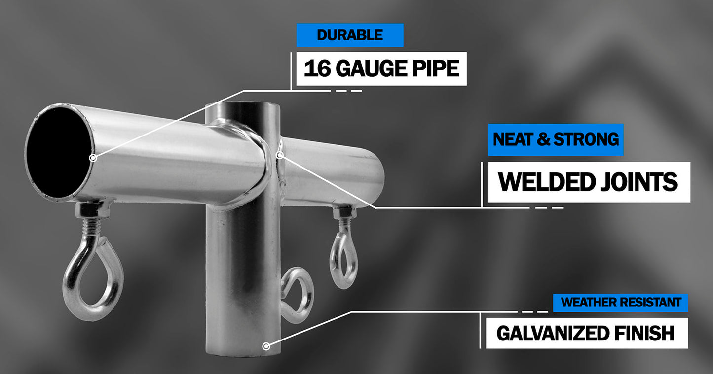1-3/8" 4-Way Side Wall Canopy Fitting - Galvanized