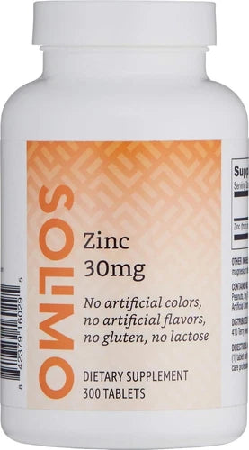 Zinc 30mg Tablets - 300 Count, Unflavored, 10- Supply for Your Health