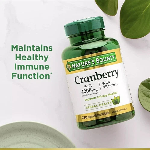Nature's Bounty Cranberry With Vitamin C, Fruit 4200 Mg, 250 Ct Softgels