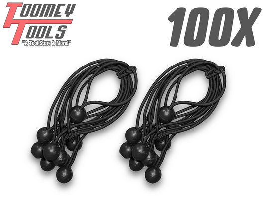 100-pc 8" Heavy Duty Ball Bungee (Black)