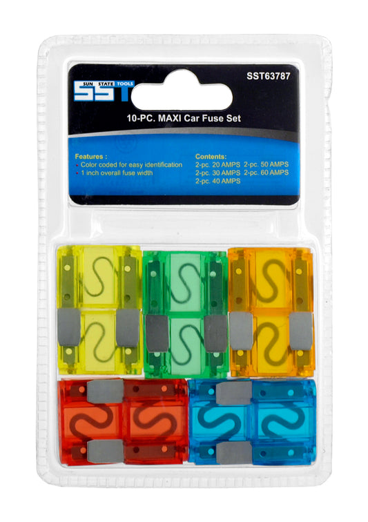10pc. MAXI Car Fuse Set