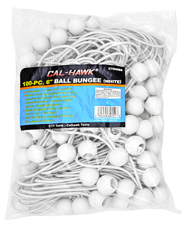 100-pc. 6" White Ball Bungee