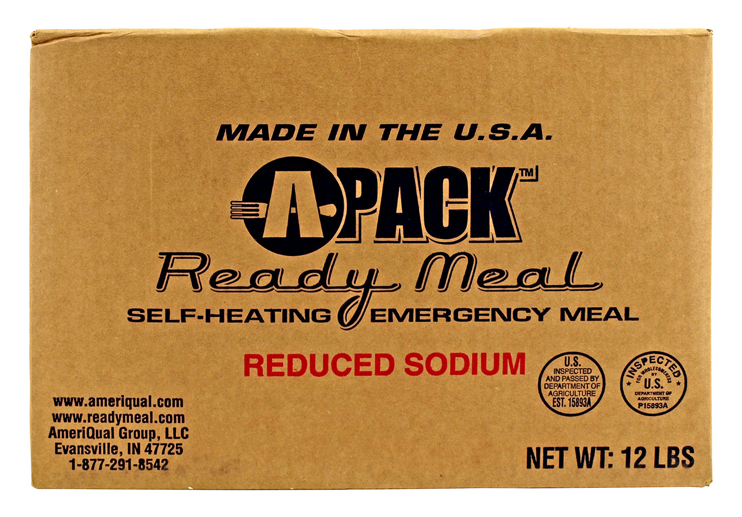 Box of 12 A Pack Meals Ready to Eat - Reduced Sodium MRE