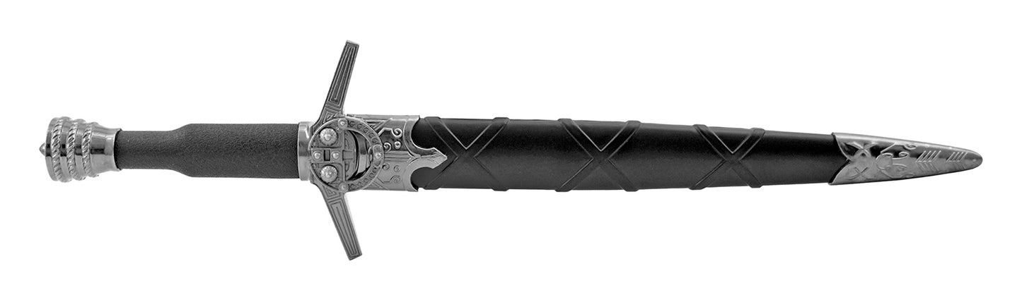 16" Space Fantasy Galactic Battle Blade Dagger - Black and Silver