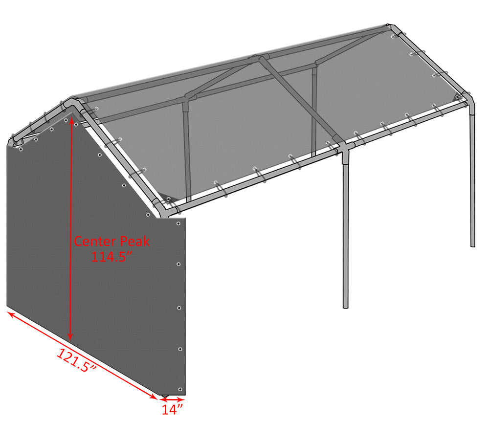 End Tarp for 10' Opening - Silver