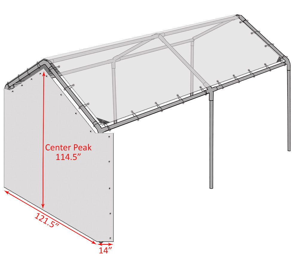 End Tarp for 10' Opening - White