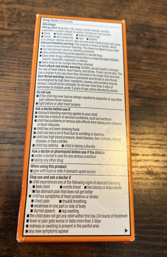 Basic Care Infants' Ibuprofen Oral Suspension Drops, 50 mg Berry Flavor New
