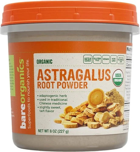 BareOrganics Organic Vegan Astragalus, 8 Ounce EXP 5-25