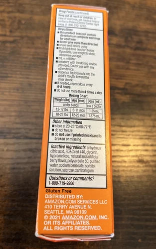 Basic Care Infants' Ibuprofen Oral Suspension Drops, 50 mg Berry Flavor New