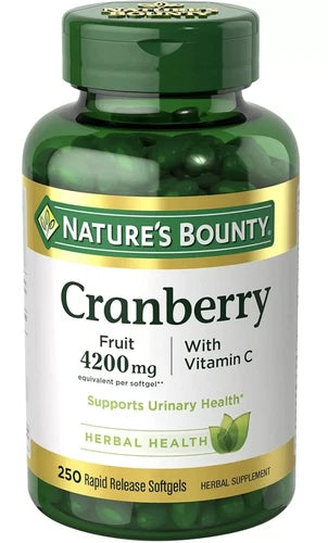 Nature's Bounty Cranberry With Vitamin C, Fruit 4200 Mg, 250 Ct Softgels